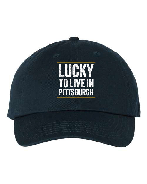 Lucky to Live in Pittsburgh Hat - front