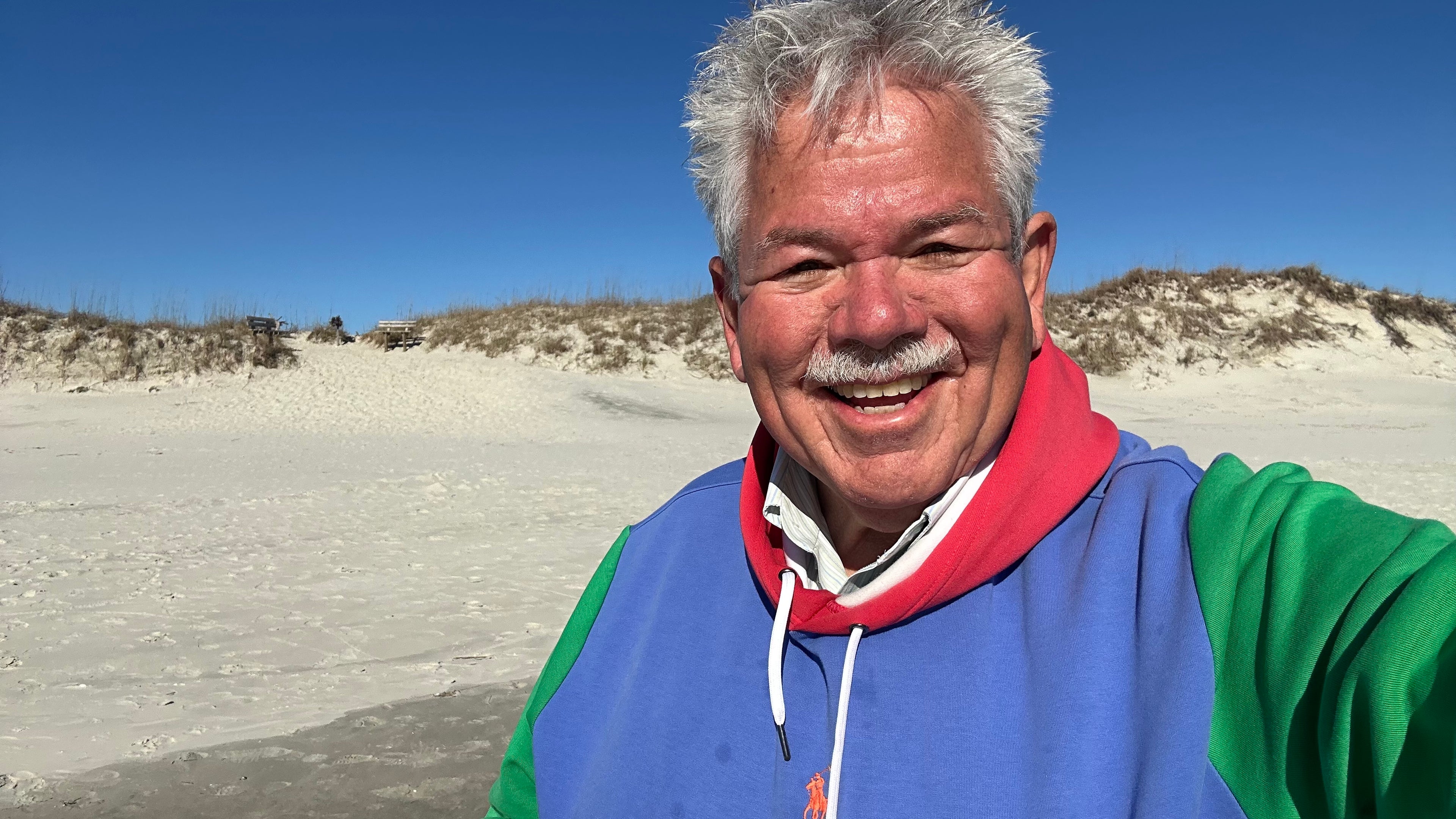 Rick Sebak on the beach