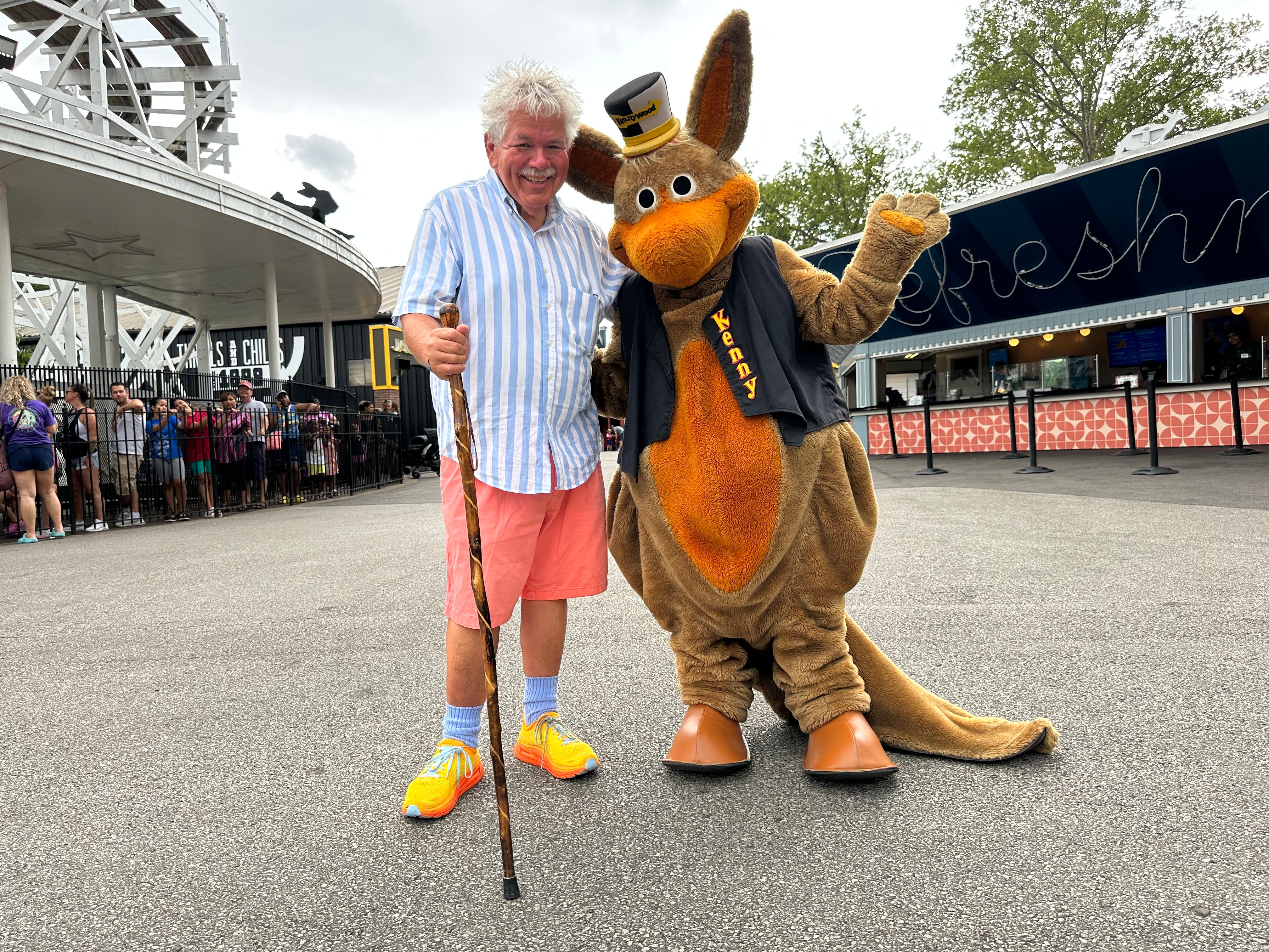 Rick Sebak with Kennywood mascot